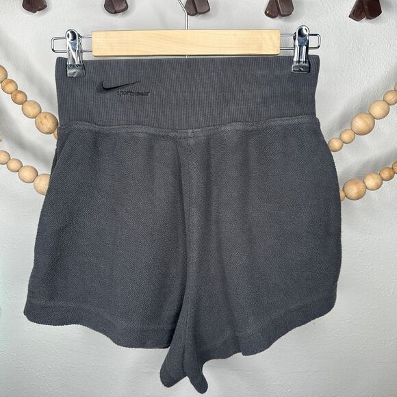 Nike Sportswear Collection Reverse Gray Terry Shorts - Picture 2 of 3